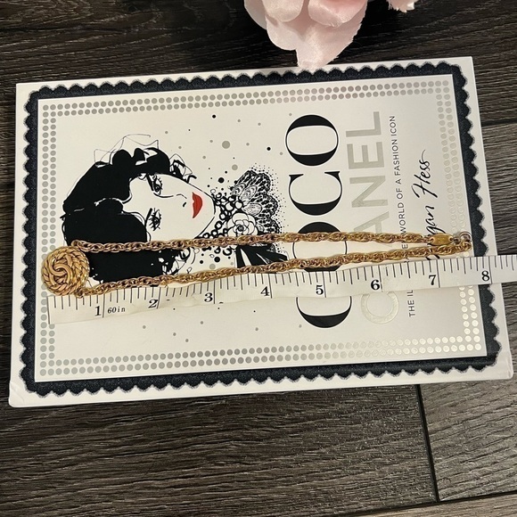 Chanel 24K Gold Plated Choker Necklace Coco Mark CC Gold Plated Vintage w Box - Picture 3 of 7